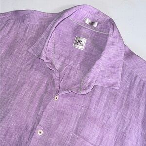 Peter Millar Lavender 100% Linen Button Down Shirt XL